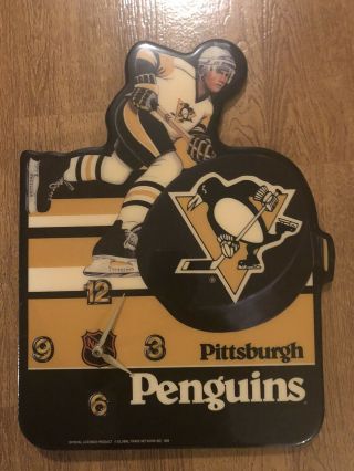 Rare Vintage Pittsburgh Penguins Clock Look