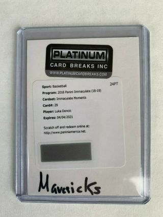 2018 - 19 Panini Immaculate Luka Doncic Rc Rookie Auto /99 Immaculate Moments 29