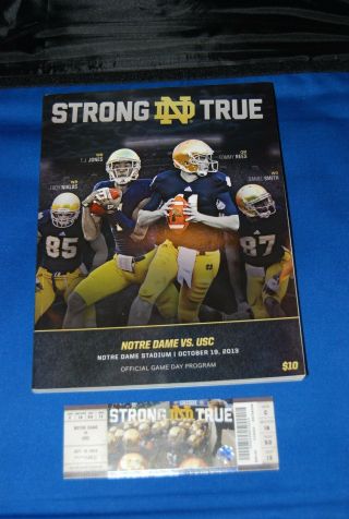 2013 Usc Trojans Vs.  Notre Dame Football Program & Ticket Stub - Oct.  19,  2013.