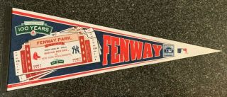 2012 Boston Red Sox Fenway Park 100th Anniversary Felt Pennant