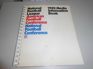 1982 National Football League Media Information Book Spiral Bound Paperback