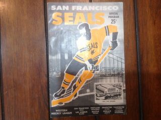 1961 - 62 Western Hockey League Program San Francisco Seals Vs Los Angeles Blades