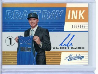2018 - 19 Absolute Draft Day Luka Doncic Rc Rookie Auto Autograph Mavericks /125