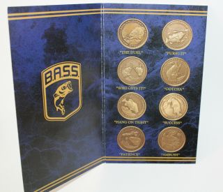 Bass Collectors Series Fishing Coins Gotcha Duel Pursuit Success Ambush Patience