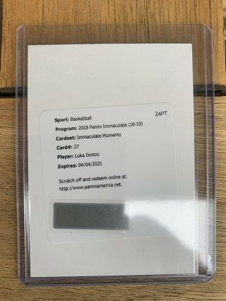 2018 - 19 Panini Immaculate Luka Doncic /99 Auto Rc Rookie Autograph Moments Roy
