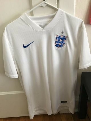 Nike England Fifa World Cup 2014 L Home Soccer Jersey Football Shirt White