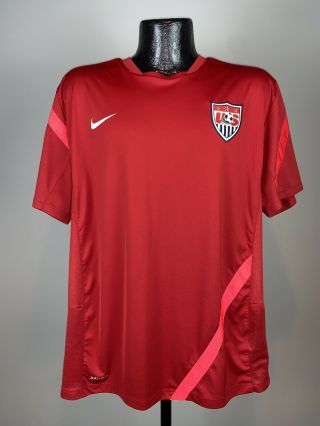 Men’s Nike Dri - Fit Usa Soccer National Team Red Short - Sleeve Practice Jersey Xl