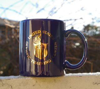 United States Olympic Training Center Coffee Mug Deep Cobalt Blue Gold Logo