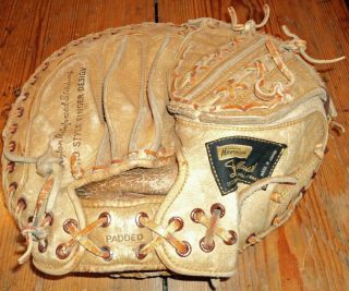 Stan Musial Hawthorne mid size vintage leather model 60 - 21220 Catchers Mitt GUC 2