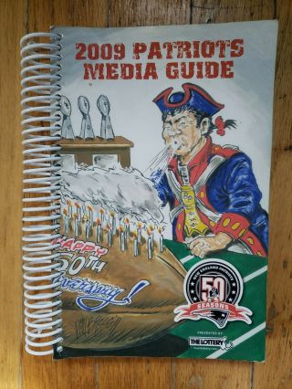 2009 England Patriots Press Media Guide Football Record Book Brady 50th