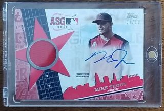 2019 Topps Update Mike Trout All Star Stitches Autograph Patch Card 