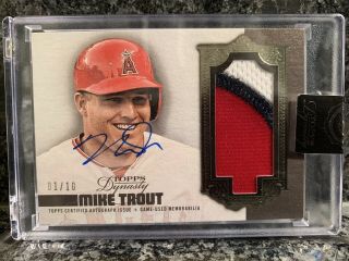 2019 Topps Dynasty Mike Trout 3 Color Patch Autograph D 01/10 :: 3 - Time Mvp