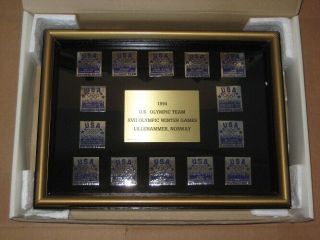 1994 U.  S.  Olympic Team Winter Games Framed Olympic Pin Set