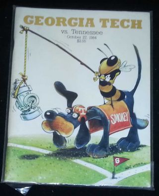 Football Game Program - Georgia Tech Vs Tennessee October 27,  1984