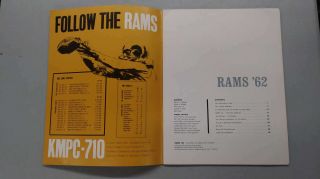 Los Angeles Rams NFL Football 1962 Yearbook J81440 2
