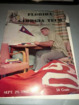 1962 Florida Gators Football Program Georgia Tech Yellowjackets