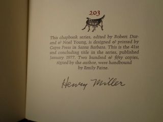 Mother,  China,  And The World Beyond By Henry Miller Signed Limited Edition