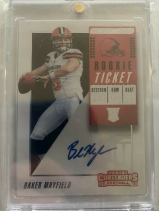 2018 Panini Contenders Baker Mayfield Rookie Ticket Auto Browns Rc