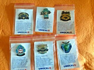 L.  A.  Dodgers Pins 1987 Unocal La Dodgers Commemorative Pin Set Of 6 Pins