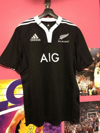 Adidas All Blacks Sevens Rugby Jersey Shirt Climacool Aig Mens Large
