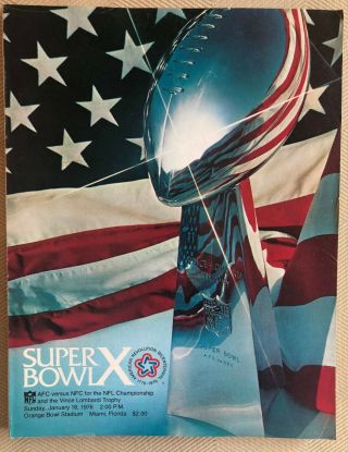 Bowl 10 X 1976 Official Game Program,  Steelers - Cowboys