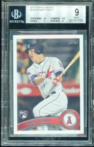 2011 Topps Update Mike Trout Rookie Bgs 9 Rc 10/9/9/8.  5 Subs Angels Mvp