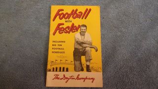 1952 Football With Fesler U Of M Gophers Football Schedule Team Roster Booklet