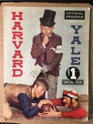 1957 Yale Vs Harvard Official Football Program Fair,  /good