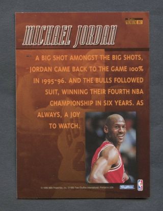 1996 - 97 Skybox Premium Larger Than Life B7 Michael Jordan Bulls HOF 2