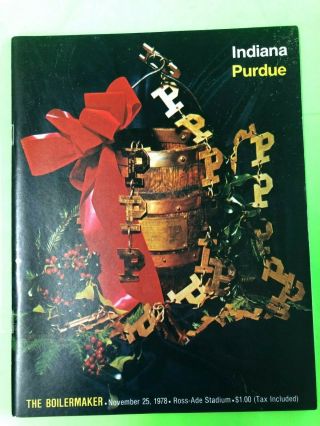 Purdue Vs Indiana University Football Program Ross - Ade Stadium November 25 1978