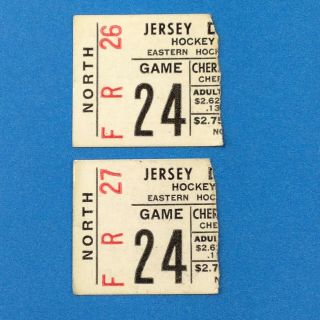 Jersey Devils Ehl Ticket Stubs Only Game 24 Seats 26 27 Eastern Hockey League