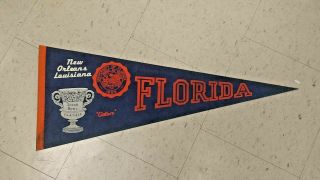 Wy0314 Vintage College Football Felt Pennant Florida Gators Sugar Bowl Cla