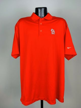 Men’s Nike Golf Fit Dry Red St.  Louis Cardinals Short - Sleeve Mlb Golf Polo 2xl