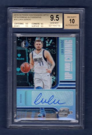 Luka Doncic 2018 - 19 Contenders Optic Up Coming Rc Autograph / 99 Bgs 9.  5 Auto 10
