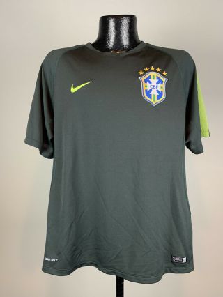 Men’s Nike Dri - Fit Authentic Training Brazil National Team Soccer Jersey Large
