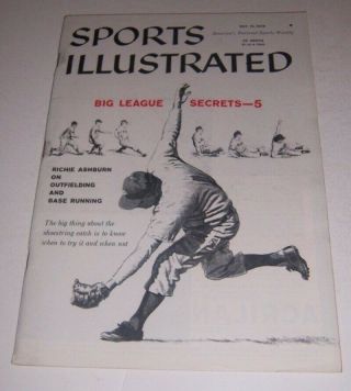 1958 Sports Illustrated Philadelphia Phillies Richie Ashburn No Label Newsstand