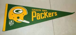 Vtg Nfl Green Bay Packers 1967 Single Bar Pennant Banner (29.  5 " Long)