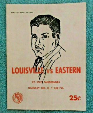 1958 College Basketball Program Louisville Cardinals Vs Eastern University