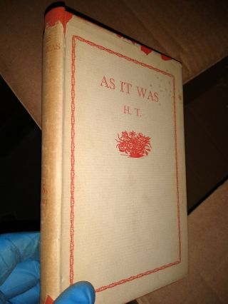 Vintage 1926 1st Ed " As It Was " By Helen Thomas William Heinemann Hc Dc