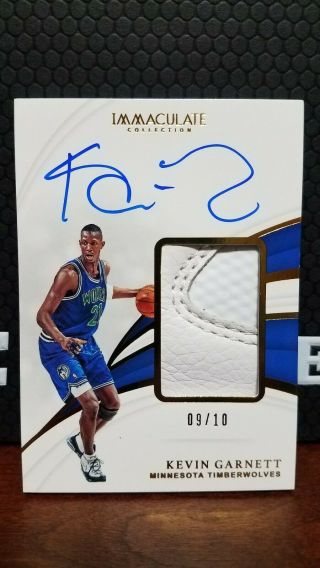 2018 - 19 Panini Immaculate Kevin Garnett Sneaker Swatch Shoe Patch Auto /10