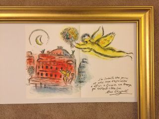 After Marc Chagall Lithograph By Charles Sorlier " Homage To Garnier " Print Only