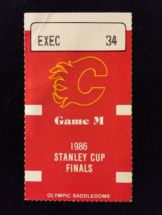 1986 Nhl Stanley Cup Finals Gm2 Ticket Stub Calgary Flames Vs Montreal Canadiens