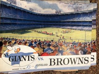 York Giants Vs Browns Dec 14,  1958 Nfl Game Program Yankee Stadium