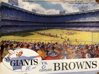 York Giants Vs Browns Dec 21,  1958 Nfl Game Program Yankee Stadium