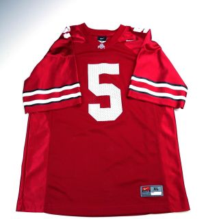 Nike Team Ohio State Buckeyes 5 Youth Size Xl Screened Football Home Jersey