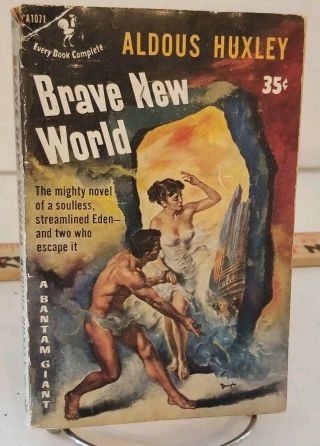 Brave World By Aldous Huxley 1953 Vintage Paperback Bantam Giant Books A1071