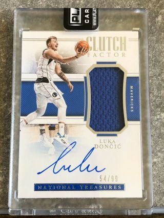 2018 - 2019 National Treasures Clutch Factor Luka Doncic Auto 54/99