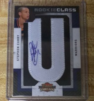 2009 - 10 Stephen Curry Panini Threads Rookie Class Patch Auto Rc 107 577/625