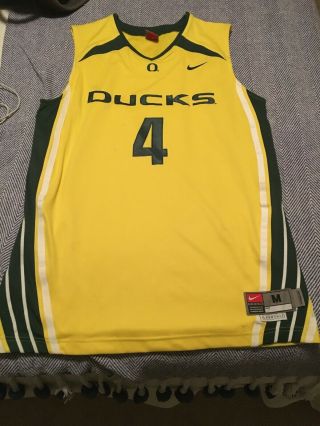 Nike Oregon Ducks Basketball Jersey Stitched 4 Authentic Yellow Sz M