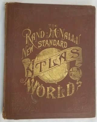 Vintage - 1890 Rand Mcnally Standard Atlas Of The World Complete